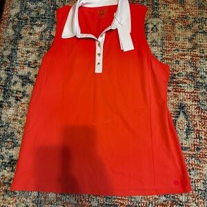 Lilly Pulitzer NWT luxletic Red Sleeveless Polo Top